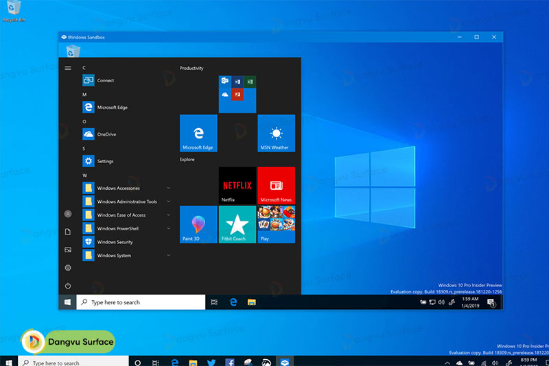 Windows Sandbox trên Surface Windows 11