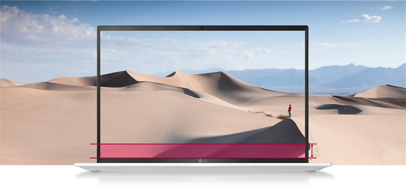 Viền màn hình mỏng là ưu điểm lớn trên thiết bị LG Gram 14