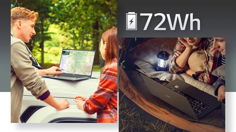 LG trang bị viên pin 4 cell Li-Polymer lên tới 72Wh
