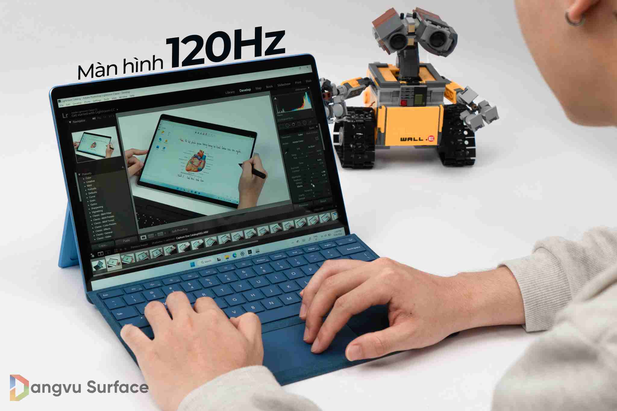 Pro 9 là được hãng tích hợp tần số quét lên tới 120Hz giúp cho khả năng làm việc, vuốt chạm cực kỳ mượt mà