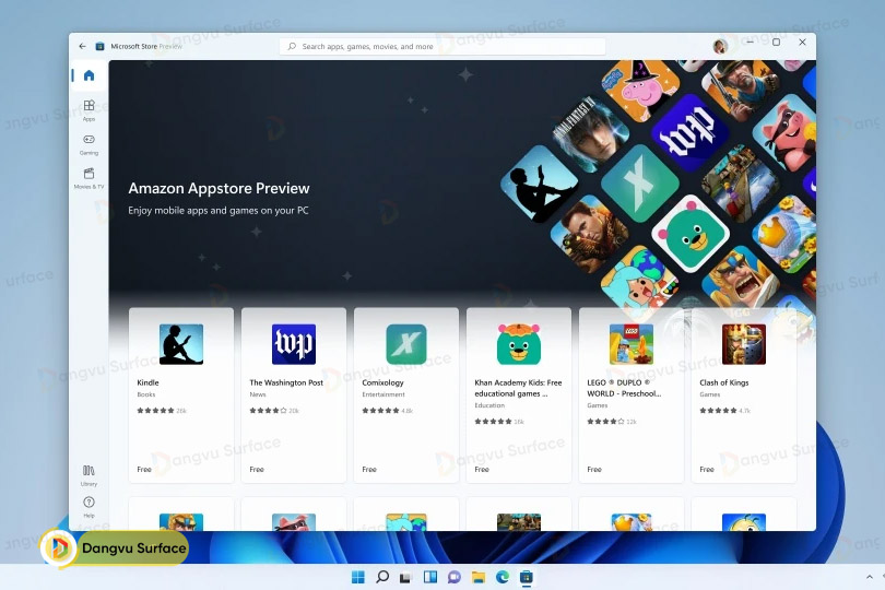 Windows 11 chỉ cho phép người dùng cài app từ kho Appstore của Amazon