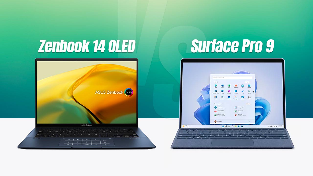 So sánh Zenbook 14 OLED (UX3402) vs Surface Pro 9