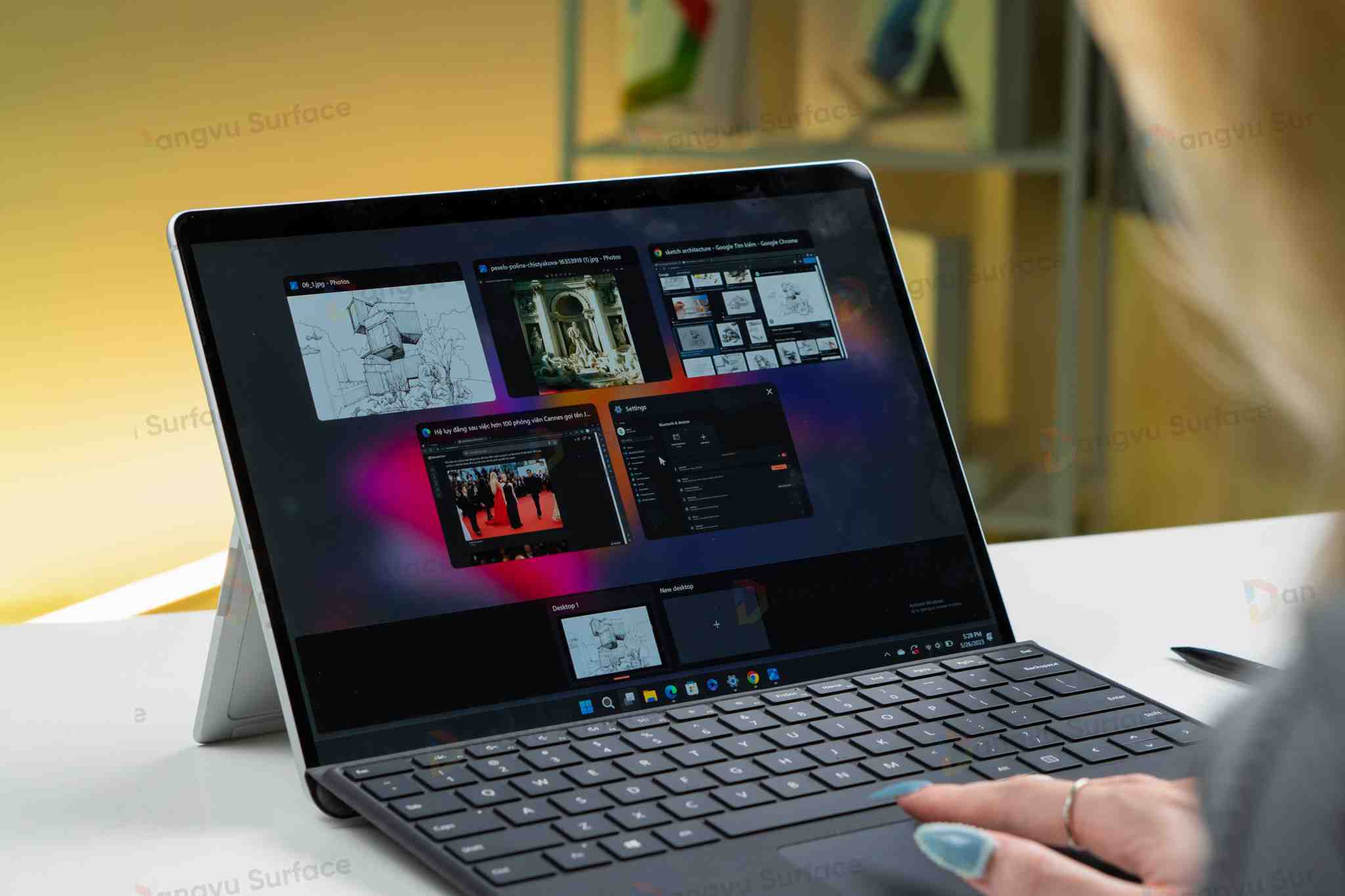 Surface Pro 9 SQ3 được hãng quảng cáo có thời gian hoạt động lên tới 19h sau mỗi lần sạc đầy
