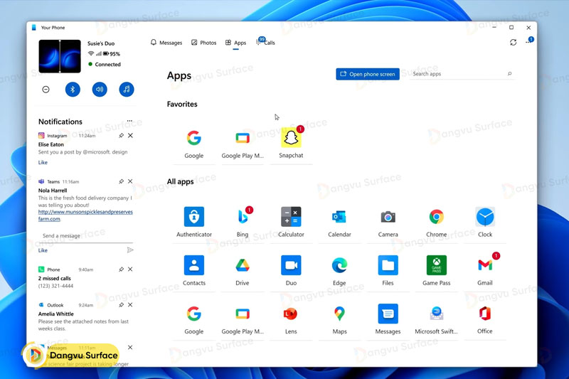 Ứng dụng Your Phone cũng được cập nhật