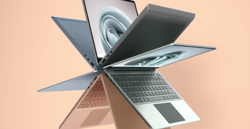 Laptop Go 2 vẫn giữ nguyên 3 tuỳ chọn màu sắc đã có là màu bạch kim ( platinum), màu hồng vàng ( Sandstone), và màu xanh băng ( Ice Blue)