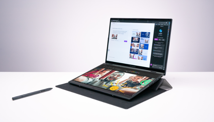 ASUS Zenbook Duo UX8406CA-PZ109WS — một thiết bị mang diện mạo hoàn toàn đột phá với hệ thống hai màn hình cảm ứng cực kỳ ấn tượng
