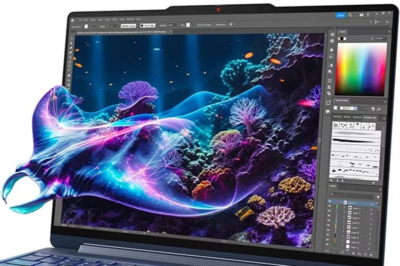 Yoga 9i 2 in 1 sở hữu hệ thống 4 loa đỉnh cao, gồm 2 loa tweeter 2x2W đặt tại bản lề và 2 loa woofer 2x2W đặt dưới khung bàn phím