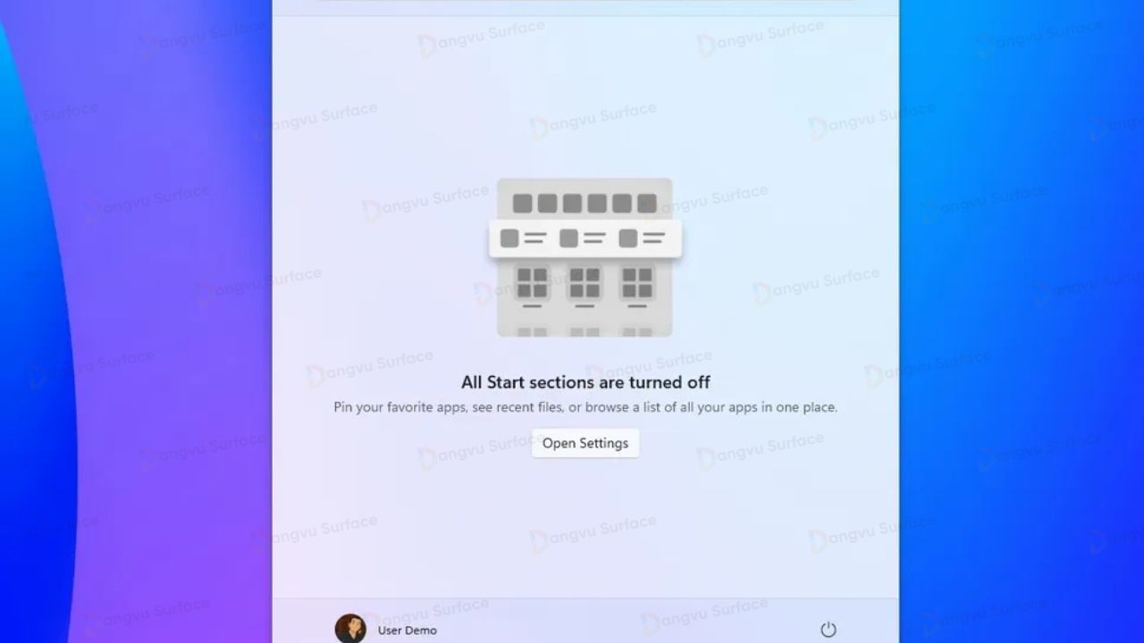 Start Menu được thiết kế lại
