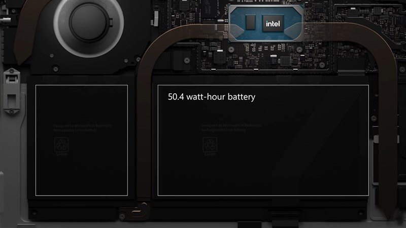 Surface Pro 8 được trang bị viên pin dung lượng 51,5Wh