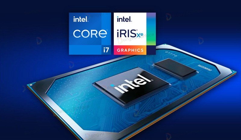 máy sử dụng vi xử lý Intel Core thế hệ 13 kết hợp cùng nhân đồ họa tích hợp Intel Iris Xe