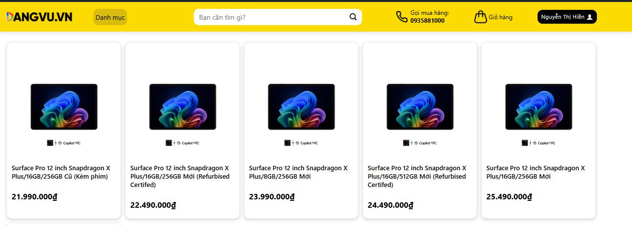 Giá bán Surface Pro 12 inch 2026