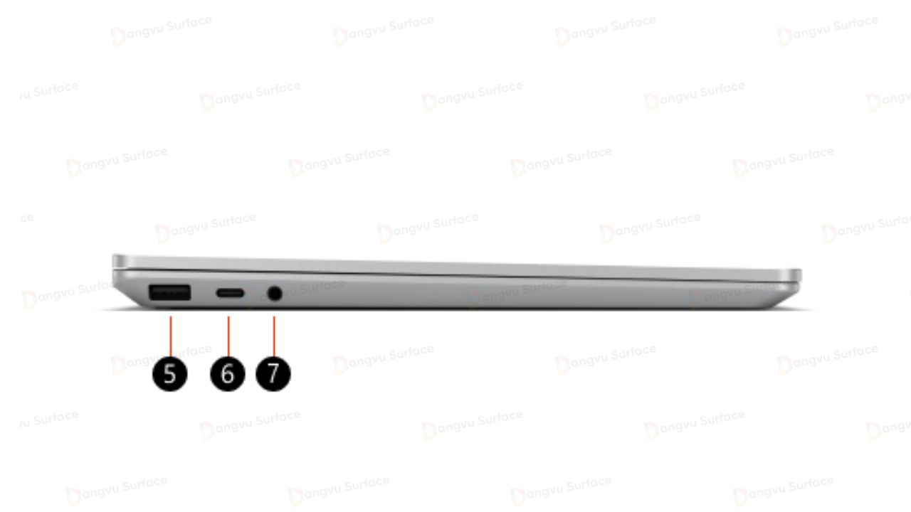 Surface Laptop Go 2 có hệ thống cổng khá thân thiện với thiết bị Windows