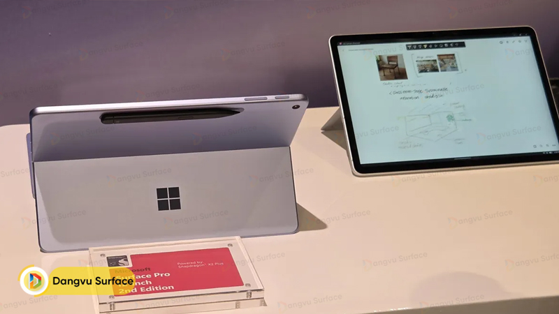 Máy sở hữu thiết kế đặc trưng của dòng Surface Pro, với các đường nét được hoàn thiện tỉ mỉ